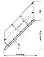 MUNK Treppe 45°  inkl. einen Handlauf, 600mm Stufenbreite, 8 Stufen