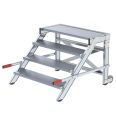 MUNK Arbeitspodest fahrbar Stahl-Gitterrost 1000mm Stufenbreite 4 Stufen