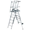 MUNK Plattformleiter FlexxStep 4 Sprossen mit Teleskopaufsatz plus 2 Sprossen