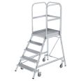 MUNK Podestleiter fahrbar Aluminium geriffelt 5 Stufen