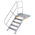 MUNK Treppe mit Plattform 45° inkl. einen Handlauf, 800mm Stufenbreite, 5 Stufen