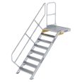 MUNK Treppe mit Plattform 45° inkl. einen Handlauf, 800mm Stufenbreite, 8 Stufen