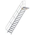 MUNK Treppe mit Plattform 45° inkl. einen Handlauf, 800mm Stufenbreite, 16 Stufen