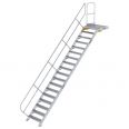 MUNK Treppe mit Plattform 45° inkl. einen Handlauf, 800mm Stufenbreite, 19 Stufen