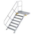 MUNK Treppe mit Plattform 45° inkl. einen Handlauf, 1000mm Stufenbreite, 7 Stufen