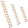 Euroline Holz Sprossenanlegeleiter inkl. 2 rutschsichere Leiterfüße-small