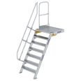 MUNK Treppe mit Plattform 60° inkl. einen Handlauf, 800mm Stufenbreite, 7 Stufen