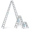 Zarges gebördelte Stufen-Stehleiter R13step-B eloxiert beidseitig begehbar-small