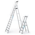 Zarges gebördelte Stehleiter Meistertritt S mit großer Plattform und Ablage-small