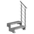 Dolle Außentreppe Gardentop 36-44cm Geschosshöhe mit Gitterrost 100cm breit mit Prova-Geländer