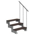 Dolle Außentreppe Gardentop 54-66cm Geschosshöhe mit Trimax dunkelbraun 100cm breit mit Geländer