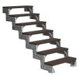 Dolle Außentreppe Gardentop 126-154cm Geschosshöhe mit Trimax dunkelbraun 80cm breit ohne Geländer