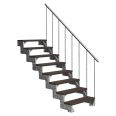 Dolle Außentreppe Gardentop 144-176cm Geschosshöhe mit Trimax dunkelbraun 100cm breit mit Geländer