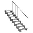 Dolle Außentreppe Gardentop 162-198cm Geschosshöhe mit Gitterrost 80cm breit mit Geländer