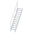 Euroline 510 Treppe 60° 600mm Stufenbreite 12 Stufen Alu gerieft
