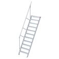 Euroline 510 Treppe 60° 800mm Stufenbreite 11 Stufen Alu gerieft