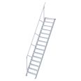 Euroline 510 Treppe 60° 800mm Stufenbreite 15 Stufen Alu gerieft
