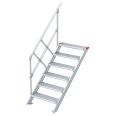 Euroline 510 Treppe 45° 600mm Stufenbreite 6 Stufen Alu gerieft