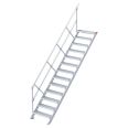 Euroline 510 Treppe 45° 600mm Stufenbreite 13 Stufen Alu gerieft