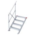 Euroline 510 Treppe 45° 800mm Stufenbreite 4 Stufen Alu gerieft