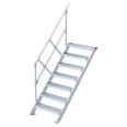 Euroline 510 Treppe 45° 800mm Stufenbreite 7 Stufen Alu gerieft