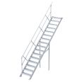 Euroline 510 Treppe 45° 1000mm Stufenbreite 16 Stufen Alu gerieft