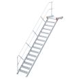 Euroline 511 Podesttreppe 45° 600mm Stufenbreite 15 Stufen Alu gerieft