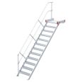 Euroline 511 Podesttreppe 45° 800mm Stufenbreite 12 Stufen Alu gerieft