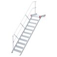 Euroline 511 Podesttreppe 45° 1000mm Stufenbreite 11 Stufen Alu gerieft