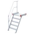 Euroline 511 Podesttreppe 60° 800mm Stufenbreite 5 Stufen Alu gerieft