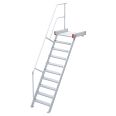 Euroline 511 Podesttreppe 60° 1000mm Stufenbreite 10 Stufen Alu gerieft