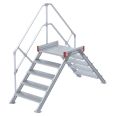 Euroline 512 Übergang 45° 600mm Stufenbreite 2x5 Stufen Alu gerieft