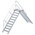 Euroline 512 Übergang 45° 1000mm Stufenbreite 2x10 Stufen Alu gerieft