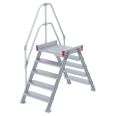 Euroline 512 Übergang 60° 1000mm Stufenbreite 2x5 Stufen Alu gerieft