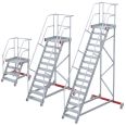 Euroline 513 Wartungsbühne 60° 600mm Stufenbreite 4 Stufen Stahl Gitterrost