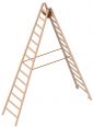 Layher 1038 Holzstehleiter 2x14 Sprossen
