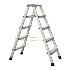 Zarges genietete Stehleiter eloxiert XLstep B 2x5 Stufen