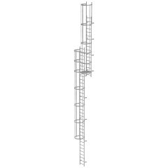 MUNK ortsfeste Steigleitern Aluminium eloxiert, 12,60m SH PG1