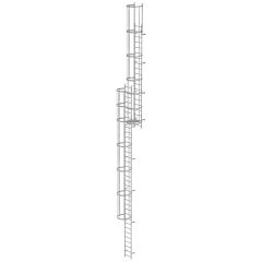 MUNK ortsfeste Steigleitern Aluminium eloxiert, 13,44m SH PG1