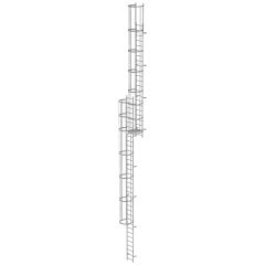 MUNK ortsfeste Steigleitern Aluminium eloxiert, 14,28m SH PG1