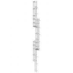 MUNK ortsfeste Steigleitern Aluminium eloxiert, 15,12m SH PG2