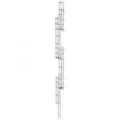 MUNK ortsfeste Steigleitern Aluminium eloxiert, 18,76m SH PG2