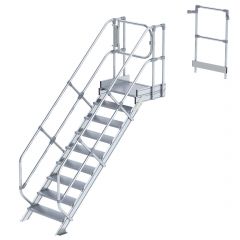 MUNK Treppen-Modul 1250mm Plattformoberkante Aluminium geriffelt 6 Stufen