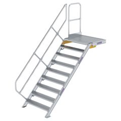 MUNK Treppe mit Plattform 45° inkl. einen Handlauf, 1000mm Stufenbreite, 9 Stufen