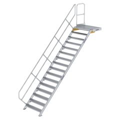 MUNK Treppe mit Plattform 45° inkl. einen Handlauf, 1000mm Stufenbreite, 16 Stufen