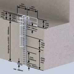 Euroline Steigleiter Stahl verzinkt SH 17,08m PG1