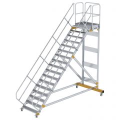 MUNK Plattformtreppe fahrbar 45° Stufenbreite 1000mm 17 Stufen