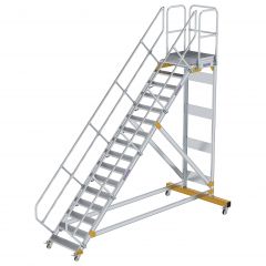 MUNK Plattformtreppe fahrbar 45° Stufenbreite 800mm 16 Stufen