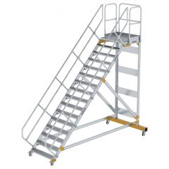 MUNK Plattformtreppe fahrbar 45° Stufenbreite 1000mm 16 Stufen