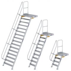 MUNK Treppe mit Plattform 60° inkl. einen Handlauf, 800mm Stufenbreite, 10 Stufen